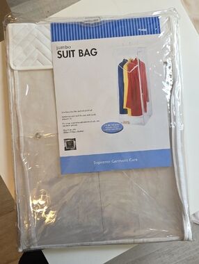 Extra Heavy Duty Clear Vinyl Garment Bag with White Quilted Trim